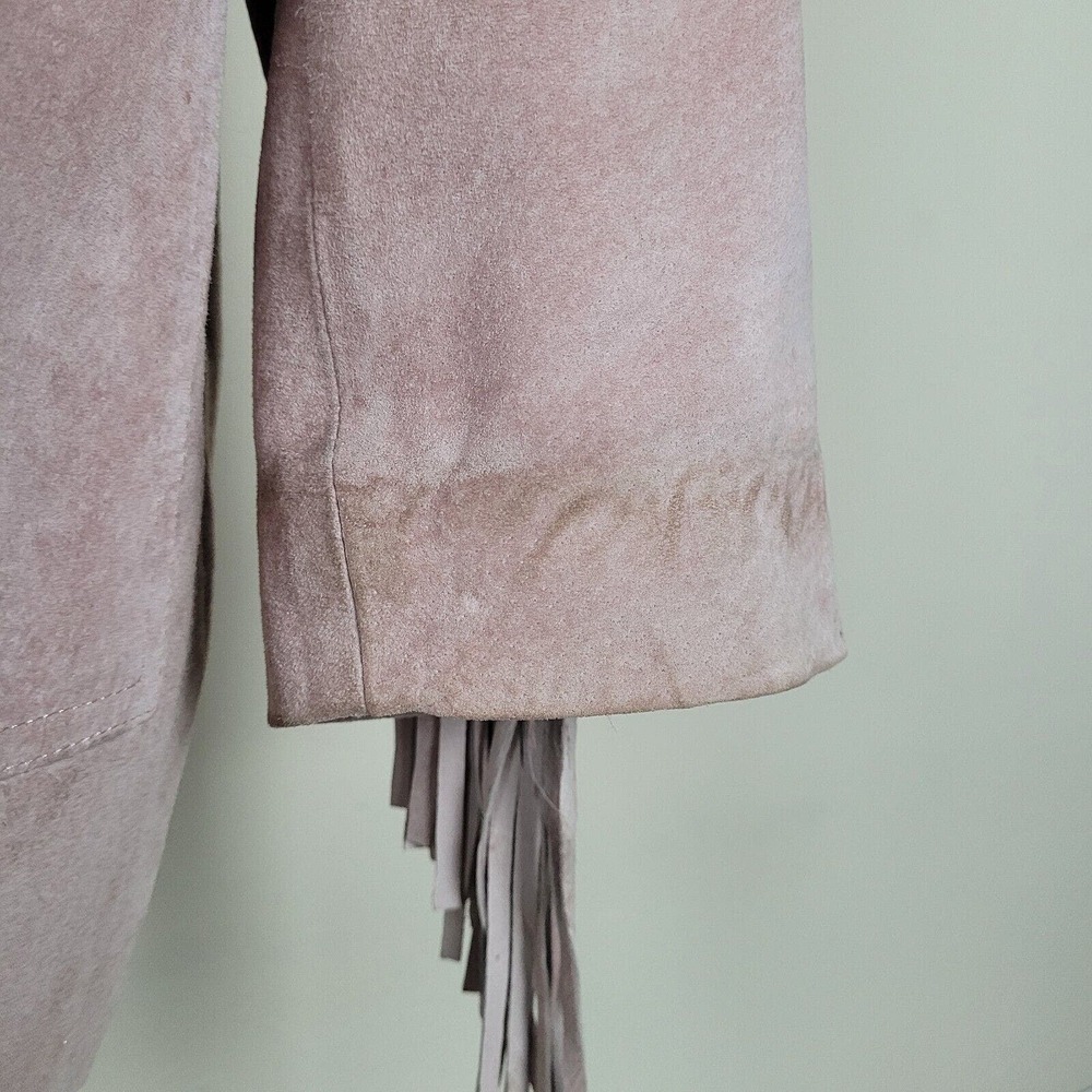 [SOLD]Western Jacket W 12 Pink Suede Leather Fringe Cowgirl 80s Rodeo Cowboy - Picture 7 of 10